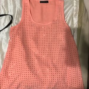 Metaphor Peachy Pink Glitter Sequin Dotted Tank